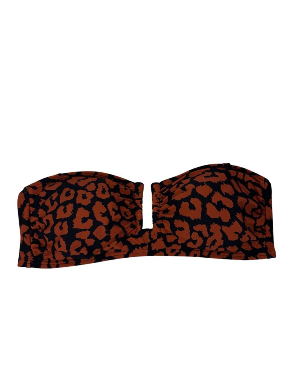 DKNY NEW Leopard Print Bikini Top Size Med Swimwear Modest Beach Pool Cheetah